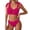 Red, variant on Women's Support Bikini Set Two Piece Swimsuit Notch Neck with Spaghetti Straps Solid Pattern Quick Dry Nylon Spandex for Vacation