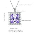 thumbnail image 7 of 6 Carat June Birthstone Necklace Alexandrite Pendant Princess Cut Purple CZ 925 Sterling Silver Jewelry Women Birthday Xmas Mother's Day Gift Juwaliy, 7 of 7