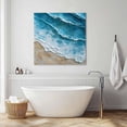 thumbnail image 4 of Abstract Beach Waves Canvas Wall Art, Watercolor Blue Ocean Framed Wall Decor Modern Artwork Prints Painting for Living Room, Bedroom, Kitchen & Cafe Decor 8x8 Inch, 4 of 9