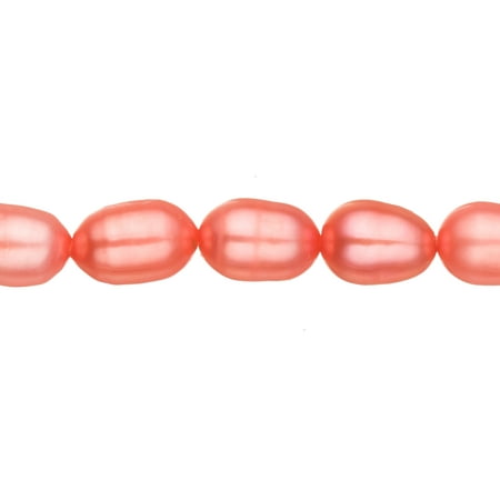 Freshwater Cultured Pearls 16 Inch String - Peach Freshwater Cultured Pearls Natural Rice, A Graded, 5x7mm (Approx.), 15.5Inch Strings/53Pearls