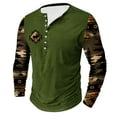 thumbnail image 2 of ZCFZJW Mens Western Henley Shirts Vintage Ethnic Style Print Raglan Long Sleeve Button up Pullover Tops Big and Tall Regular Fit Graphic T-Shirts Green XXXXL, 2 of 5