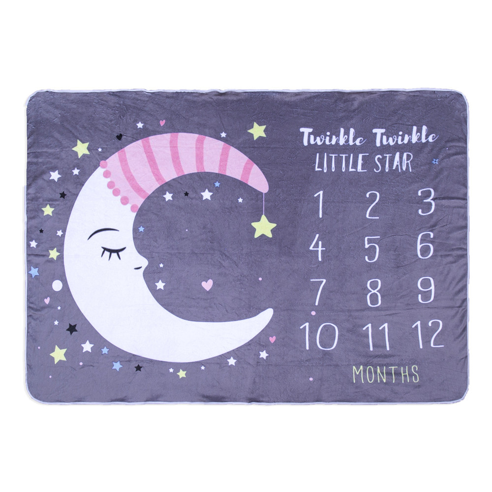 Baby Blankets Home & Living BABY MILESTONE BLANKET Girl Month Purple