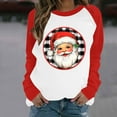 thumbnail image 2 of Christmas Sweatshirts for Women，Womens Funny Christmas Long Sleeve Shirt Santa Claus Print Sweatshirt Pullover Sweater Blouses Fall Casual Trendy Sweatshirt Hooded Pullover Tops, 2 of 3