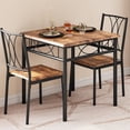 thumbnail image 1 of Dining Table Set for 2, 3 Piece Kitchen Table Set with 2 Chairs, Metal Frame, Square Kitchen Table Set for Small Space, Apartment, Dining Room, 1 of 7