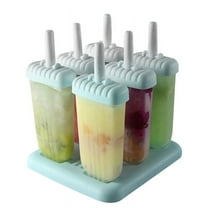 Creative DIY Homemade Ice Cream Popsicle Mold Ice Pop Maker Frozen Ice Cream Jelly Mold Tray Pan (Light Blue)