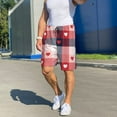 thumbnail image 5 of Bixox Men's Heart Plaid printed lightweight casual shorts, soft sleep shorts with pockets., 5 of 5