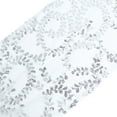 thumbnail image 3 of Efavormart 12"x108" Silver Leaf Vine Embroidered Sequin Mesh Like Table Runner, 3 of 5