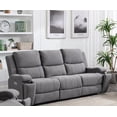 thumbnail image 2 of Soft Grey Fabric Power Recliner Sofa w USB Chargers, 2 of 2