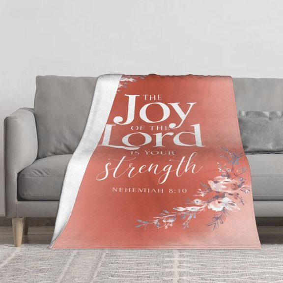 Joy Of The Lord Nehemiah 8 Flannel Throw Blanket Soft Blankets for Bed Sofa