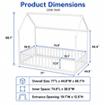thumbnail image 7 of Miniyam Twin Size House Floor Bed for Kids, Wood Low Profile Bed Frame with Guardrails, White, 7 of 7