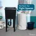 thumbnail image 3 of TEHILA Space Saver 16 Gallon Black Utility Sink with Black Steel Legs, 3 of 9