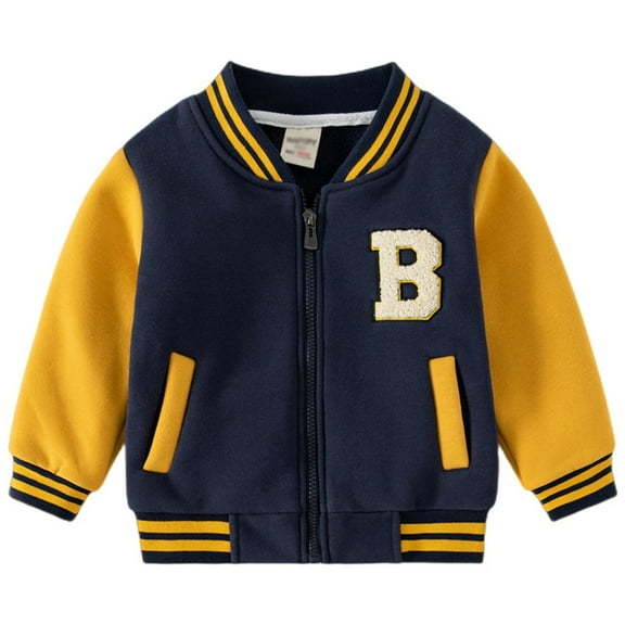 WOYY Toddler Boys Fleece Lined Bomber Jacket Zip Up Baseball Jacket Outerwear, Sizes 2-3T