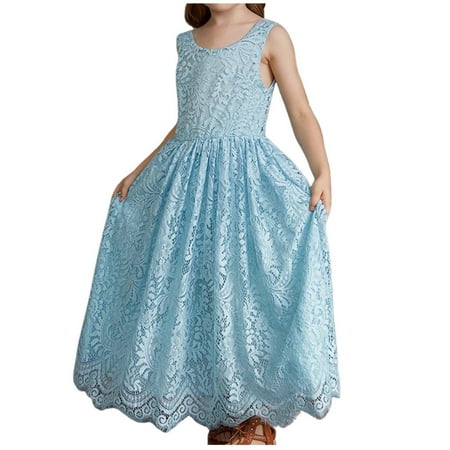 

Zhuashum Girls Christmas Dress 3-4 Years Solid Color Round Neck Party Dress Short Sleeve Irregular Hemline Dress Evening Dress Clothes Retro Outfits Blue