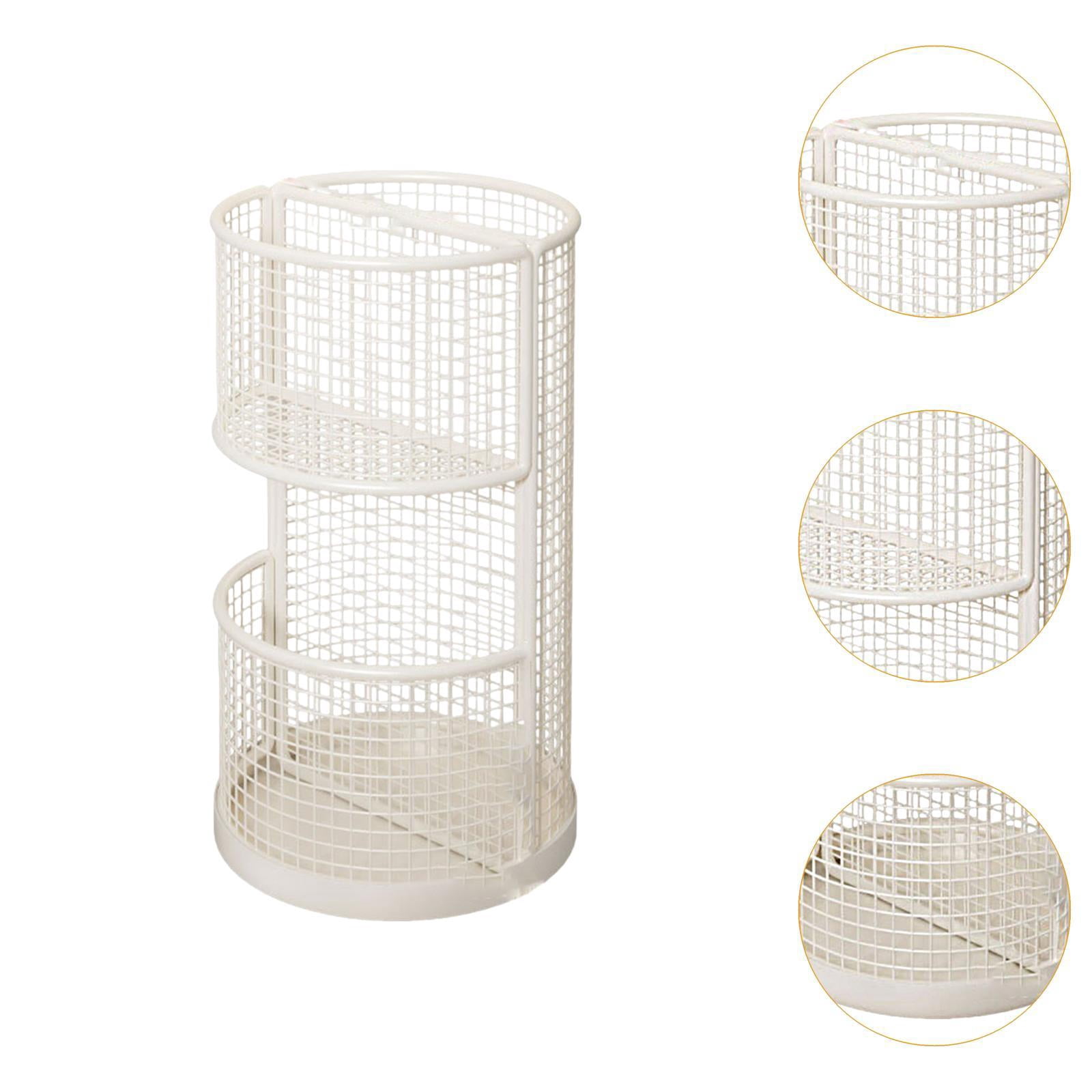 Fiocias Umbrella Stand Storage Rack Open Access Freestanding with Stable Base Convenient White