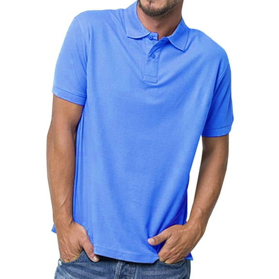 Basico (Azzure) Polo Collared Shirts For Women 100% Cotton Short Sleeve Golf Polo Shirts For Men