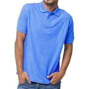 Basico (Azzure) Polo Collared Shirts For Women 100% Cotton Short Sleeve Golf Polo Shirts For Men