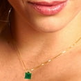 thumbnail image 4 of 2.0 ct Brilliant Princess Cut Solitaire Simulated Emerald 14k Yellow Gold Pendant with 18" Chain, 4 of 4
