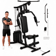 GARVEE Multifunctional Home Gym System,Home Gym Station with 100LBS Weight Stack,Exercise Equipment for Full Body Traning with Pulley System
