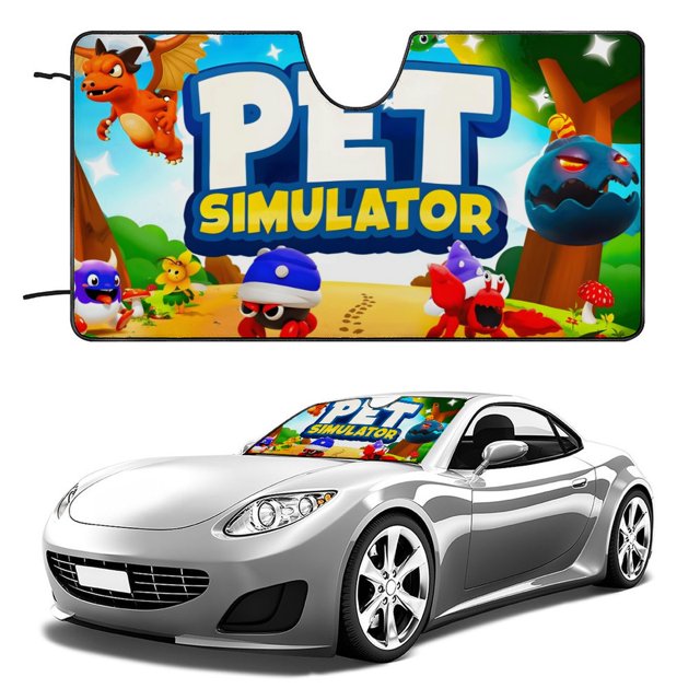 Simulador de Mascotas Parasol para Parabrisas Delantero Protector Plegable, Visera Solar para Auto Bloquea Rayos UV Mantiene tu Vehículo Fresco140cm*76cm