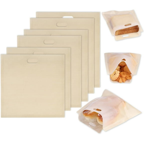 12 Pack Reusable Toaster Bags, 3 Sizes Non Stick Heat Resistant Sandwich Bags Easy to Clean for Grilled Cheese Sandwiches
