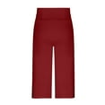 thumbnail image 5 of JGGSPWM Yoga Capris for Women Loose Lounge Pants Elastic High Waisted Versatile Summer Solid Capris Pants with Pockets Red XXL, 5 of 7