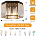 thumbnail image 3 of SSS Crystal Flush Mount Ceiling Light, 10.2 Inch Modern Low Profile 1-Light Black & Gold Close to Ceiling Light Fixture for Hallway Entryway Foyer Bedroom Stairwell Closet, 3 of 4