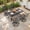 Brown Cushion, variant on Hzzkey 7-Piece Cast Aluminum Patio Dining Set with Swivel Chairs & Brown Cushions, for Deck, Garden, Backyard