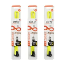 Nite Ize Gear Tie Loopable Twist Tie - Reusable & Flexible Twist Ties - Bendable Cable Ties for Gear & Cords - Loopable Ties for Secure Fastening - 18", Neon Yellow (3 Pack)