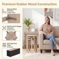 thumbnail image 5 of ELLEGNT 4 PCS Stackable Stools for Kitchen & Apartments with Rolling Base and Locking Casters, Natural, 5 of 9