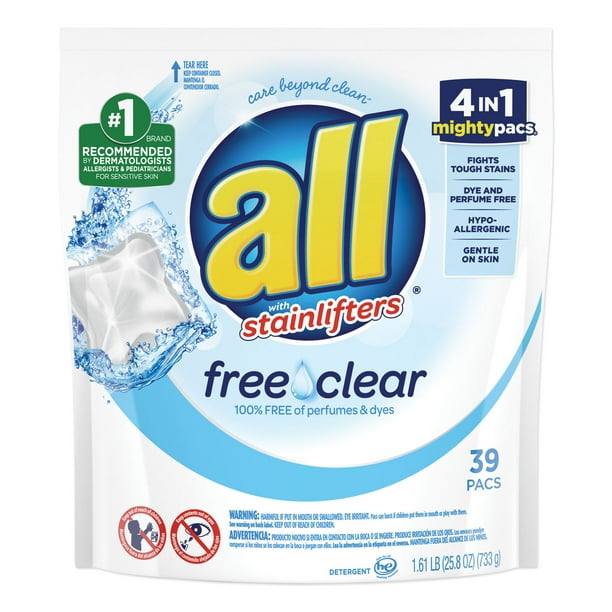 Henkel Mighty Pacs Free And Clear Super Concentrated Laundry Detergent