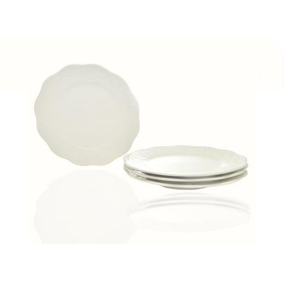 Red Vanilla EX900-402 8.75 in. Country Villa Salad Plates, Ivory - Set of 4