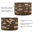 thumbnail image 3 of Collapsible 20" Round Storage Basket with Handles Laundry Hamper Open Storage Bins Cute Foxes in Cute Costumes, 3 of 6