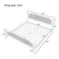 thumbnail image 7 of MODERNLUXE King Size Rattan Bed Frame with Rattan Headboard and Wood Slats, Easy Assembly,Antique White, 7 of 7