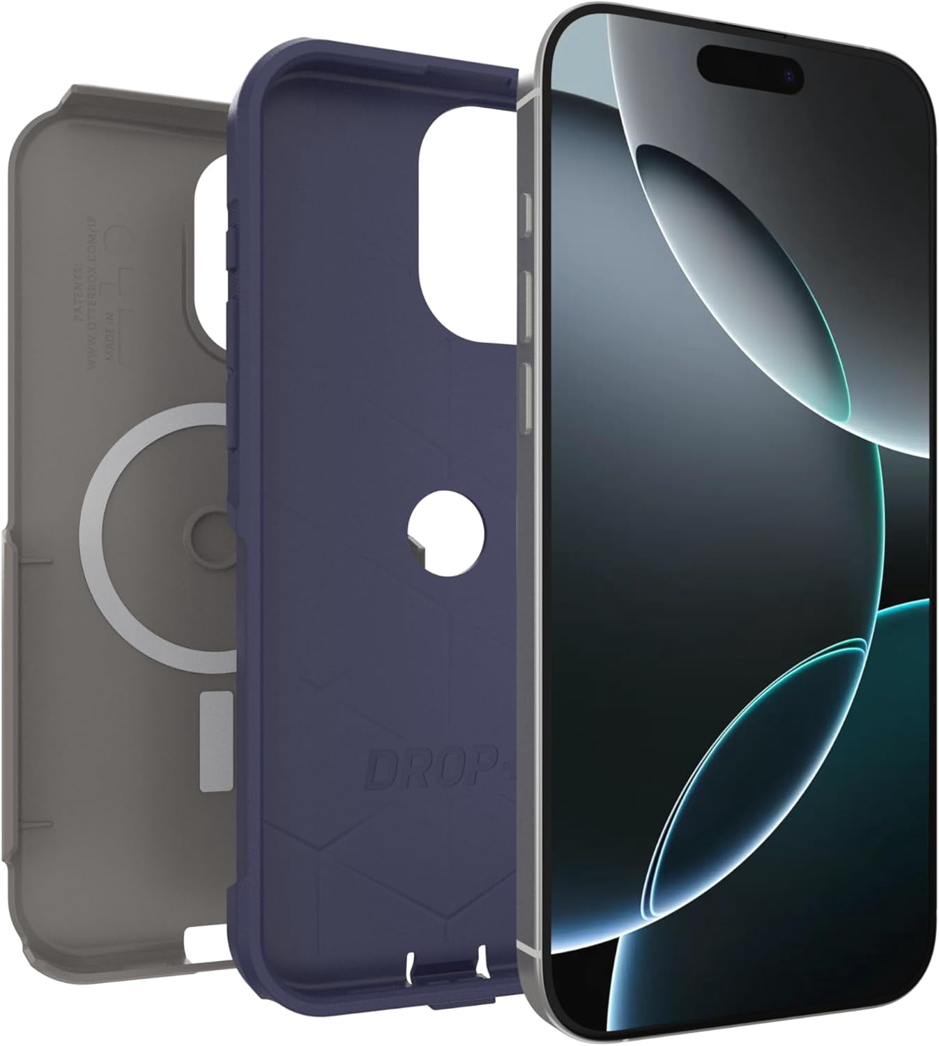 OtterBox iPhone 16 Pro Max (Only) - Commuter Series MagSafe Case - Fogbound Blue (Grey & Blue) - Built-in Magnets - Slim & Tough - Pocket-Friendly - with Port Protection