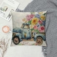 thumbnail image 2 of Creowell  Blue Truck Hydrangea Spring Throw Pillow Covers Pink Floral Outdoor Spring Summer Decor Farmhouse Lumbar Decorative Throw Pillows Cases Decorations for Couch Sofa Porch, 2 of 5