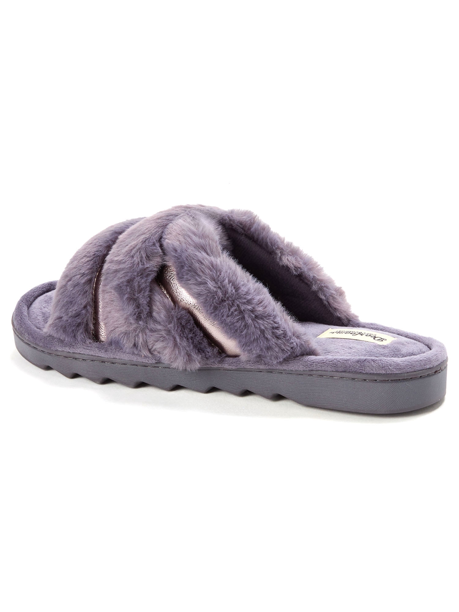 Dearfoams Cozy Comfort Women's Metallic Crossband Slippers