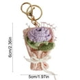 thumbnail image 6 of Vacemry 3Pcs Knitted Flower Ornament, Hand Knitted Flower Bundle Ornament, Crochet Bouquet Pendant for Valentine's Gift, Bag Purse Decoration, Warm Thoughtful Present, Yarn Craft, 6 of 9