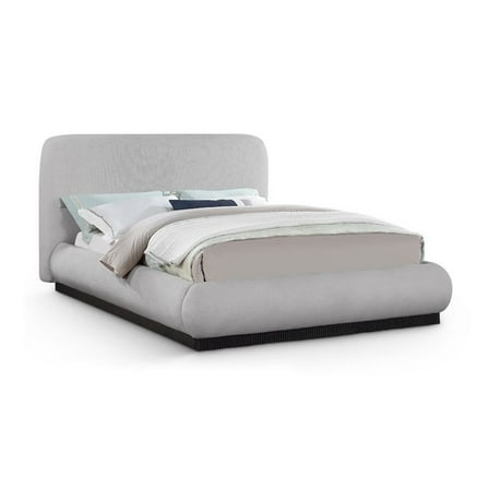 Meridian Furniture Rigby Grey Linen Textured Fabric King Bed