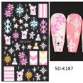 thumbnail image 1 of 5D Christmas Jingle Bell Nail Art Stickers Winter Reflective Glitter Gloves Lantern Embossed Sliders Snowflakes Manicure Decals, 1 of 4