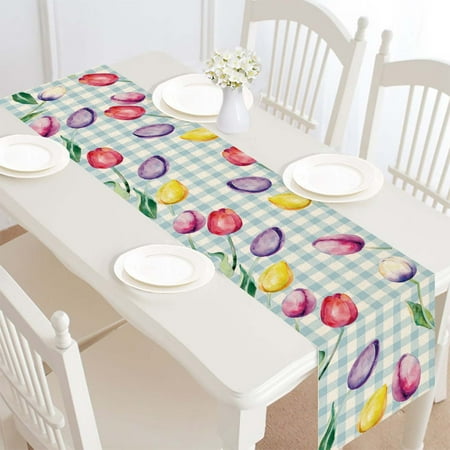 

Easter Table Runner Easter Decorations Happy Easter Table Runner 70 Inches Long Spring Holiday Kitchen Dining Table Runner For Home Party Decor