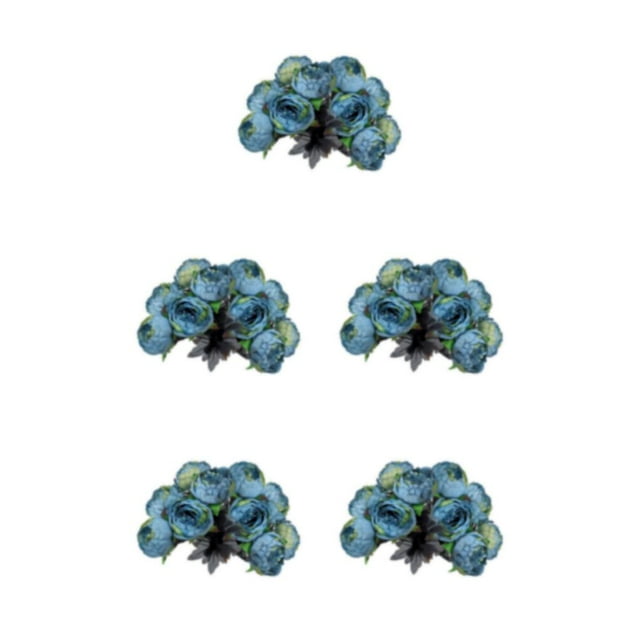 relayinert 10pieces Artificial Flowers - Low Maintenance And Long-lasting Durability Elegant Fake Flowers light blue 5Set