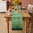 thumbnail image 2 of Green Geometric Table Runner - 70 Inch Long Ombre Modern Abstract Art Cotton and Linen Blended Dress Scarves Farmhouse Table Runner for Kitchen Dining, Coffee Table, 13" x 70", 2 of 8