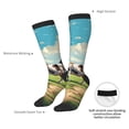 thumbnail image 4 of Bingfone Prairie Pasture Cow Print Compression Socks for Women and Men Long Socks for Running Athletic Cycling Nurse, 4 of 6
