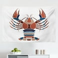 thumbnail image 1 of Lobster Tapestry, Symmetrical Continuous Pattern with Lobster Ocean Animal Concept, Fabric Wall Hanging Decor for Bedroom Living Room Dorm, 2 Sizes, Cream and Vermilion, by Ambesonne, 1 of 1
