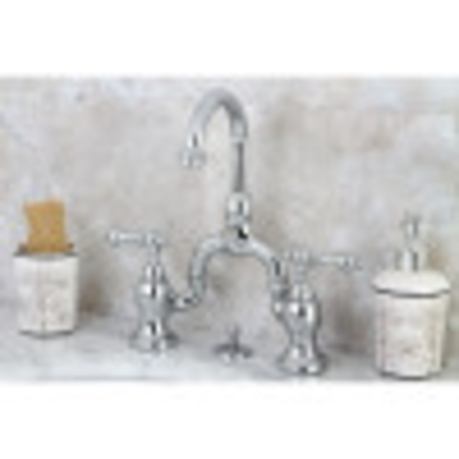 Kingston Brass KS7991AL English Country Standard Mount Bathroom Bridge Faucet, Polished Chrome