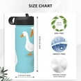 thumbnail image 4 of KLL Three White Geese Pattern 18OZ Water Bottle With Straw,Stainless Steel Sports Water Cup Flask Sports Water Cup Flask Wide Mouth Travel Thermal Mug, 4 of 8