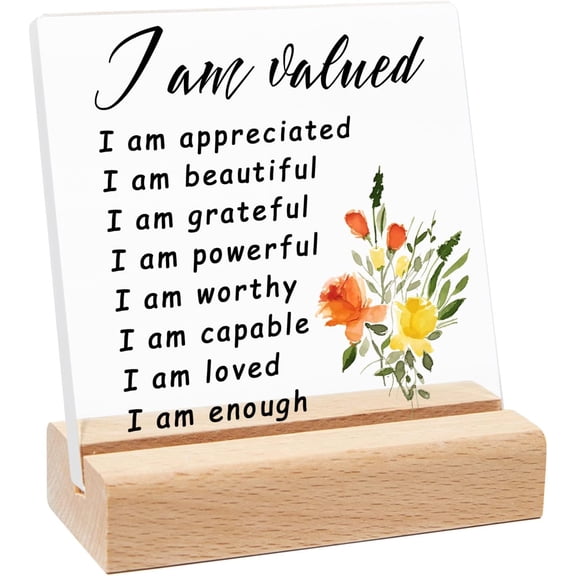 Inspirational Office Sign,Encouragement Decor for Desk Cubicle Home Office,Funny Quote Gift for Women Friends Classmates Family Coworkers 4x4 Inch