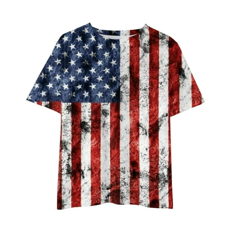 

Follure Kid Toddler Shirts 4th Of July 3D Graphic Printed Tees Boys Girls Novelty Fashion Short Sleeve T Shirts Unisex Casual Tops Kids Inner Wear Long Sleeve Youth