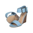 thumbnail image 4 of Women Leatherette Wedge Sandal - Dressy, Girls Night, Casual - Ankle Strap Sandal - GH08 By Breckelles, 4 of 5