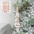 thumbnail image 7 of 6 Pcs Mercury Glass Finial Christmas Ornaments,6.7" Vintage Decorative Hanging Christmas Finials Glass Ornament Assorted Mercury Decor for Fireplace Xmas Tree Vintage Holiday Decoration-Rose Gold, 7 of 7